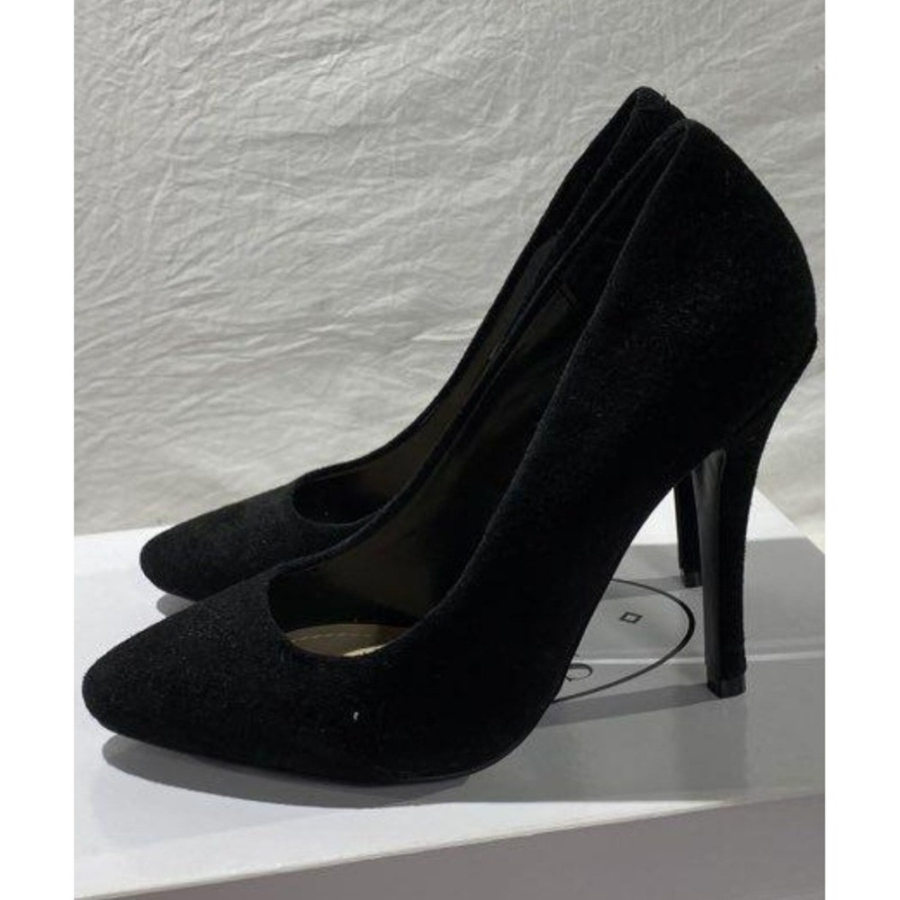 Steve Madden Intrude Black Suede Pointed Toe Stiletto Pumps Womens 6M